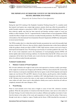 Discussion paper regarding wood moisture content and methyl