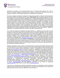 Tier 2 Canada Research Chair - Water Quality