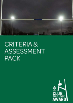 Introduction The Irish Rugby Football Union recognises the vital