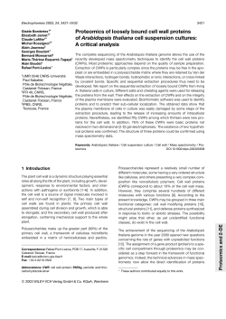 Proteomics of loosely bound cell wall proteins of Arabidopsis
