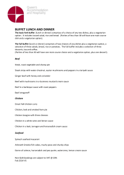 Fork Buffet Menu