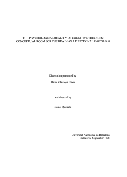 THE PSYCHOLOGICAL REALITY OF COGNITIVE THEORIES