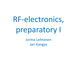 RF-electronics, preparatory I