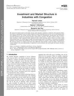 Investment and Market Structure in Industries with Congestion