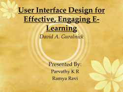 User Interface Design for Effective, Engaging E-Learning