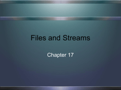 Files and Streams