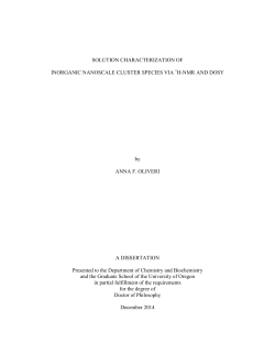 SOLUTION CHARACTERIZATION OF INORGANIC