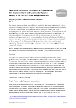 Department for Transport consultation on Guidance to the Civil