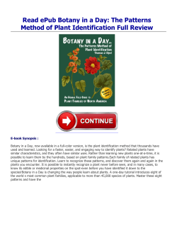 Read ePub Botany in a Day: The Patterns Method of