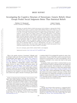 Investigating the Cognitive Structure of Stereotypes