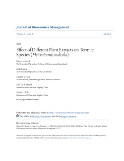 Effect of Different Plant Extracts on Termite Species