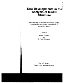 New Developments in the) Analysis of Market Structure