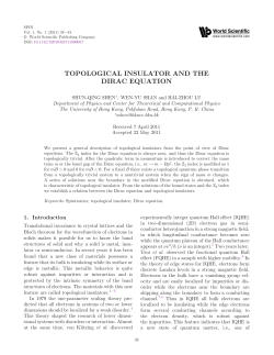 TOPOLOGICAL INSULATOR AND THE DIRAC EQUATION