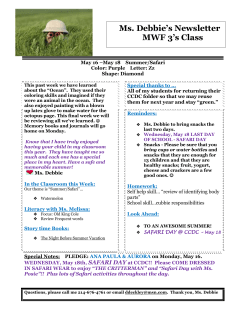 Ms. Debbie`s Newsletter MWF 3`s Class
