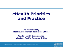 eHealth Priorities and Practice