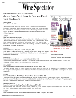 James Laube s 20 Favorite Sonoma Pinot Noir Producers