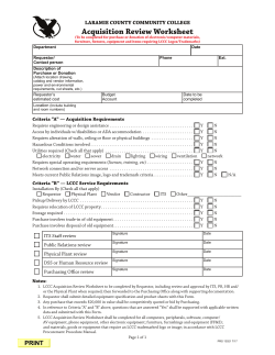 Acquisition Review Worksheet - Laramie County Community College