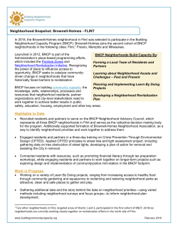 Brownell-Holmes Snapshot - North Flint Reinvestment Corporation