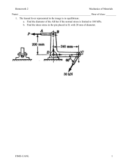 Homework 2 Mechanics of Materials Name: Hour of class: ______