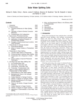 Solar Water Splitting Cells