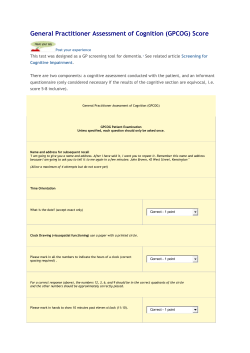 general practitioner assessment of cognition GPAC