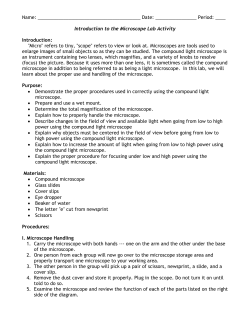 Introduction to the Microscope Lab