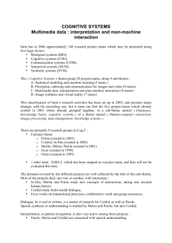 COGNITIVE SYSTEMS Multimedia data : interpretation and man