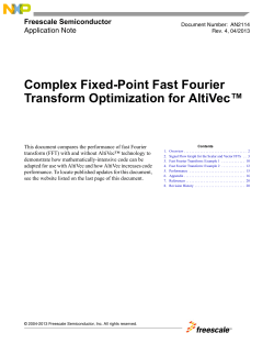 Complex Fixed-Point Fast Fourier Transform Optimization for AltiVec&trade;