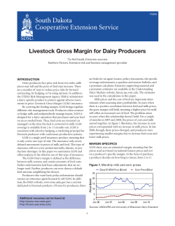 Livestock Gross Margin for Dairy Producers