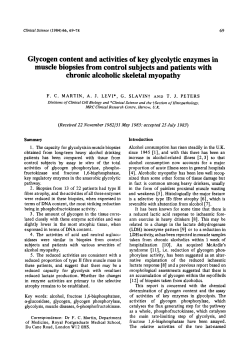 Glycogen Content and Activities of Key Glycolytic Enzymes in