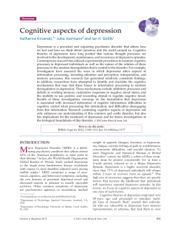 Cognitive aspects of depression