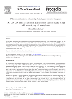 HC, CO, CO2 and NOx Emission Evaluation of a