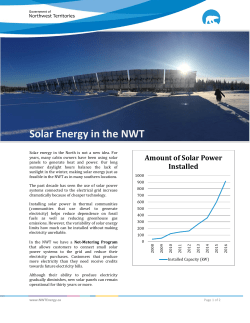 Solar Energy in the NWT