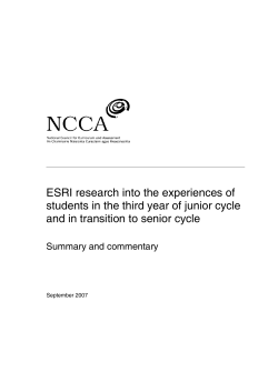 NCCA summary and commentary on ESRI research into the