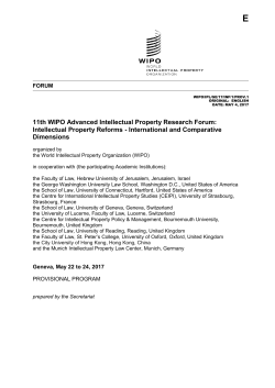 11th WIPO Advanced Intellectual Property Research Forum