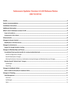 Software Update - accesso Siriusware