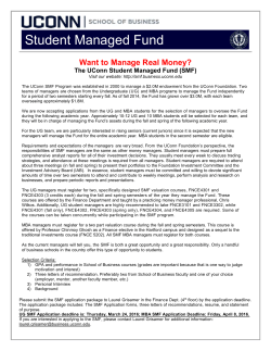 The SMF Application - Student Managed Fund