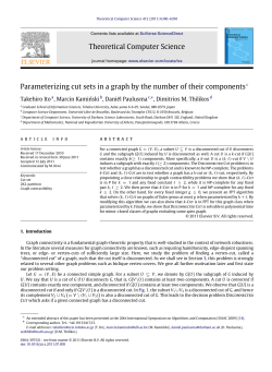 Parameterizing cut sets in a graph by the number of their components