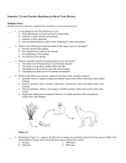 Semester 1 Exam Practice Questions to Direct Your Review Multiple