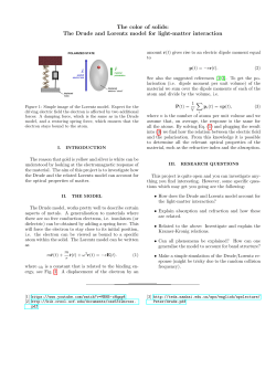 The Drude and Lorentz model for light