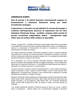 Pool di banche e di istituti finanziari internazionali erogano un