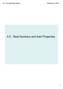5.5 - The real Number System