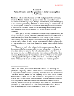 Handout 3, Animal Studies and the Question of Ethics&mdash;Heartbeat