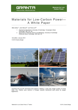 Materials for low-carbon energy systems &ndash; White paper