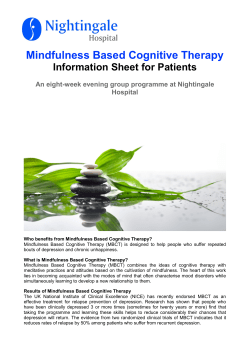 Mindfulness Based Cognitive Therapy