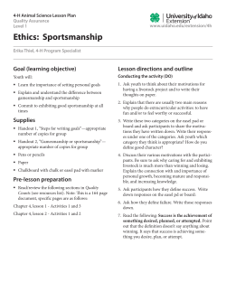 Ethics: Sportsmanship