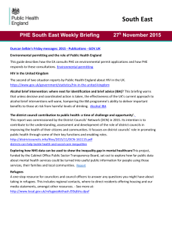 PHE South East main telephone number for all locations