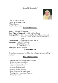 Ragaa m - Faculty of Economics and Political Science