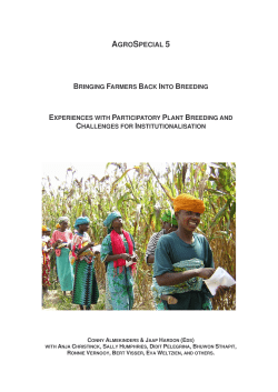 Bringing farmers back into breeding. Experiences with