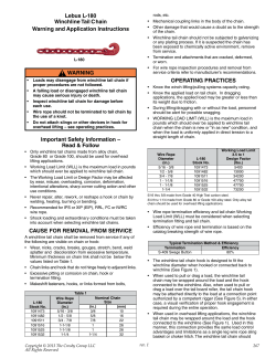 Lebus L-180 Winchline Tail C hain Warning and Application